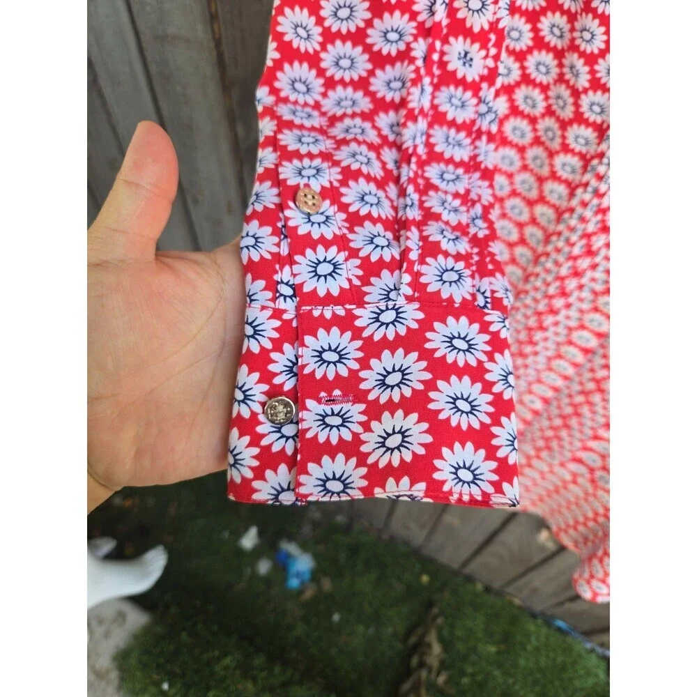 Tory Burch Longsleeve Red Floral dress - size 8
